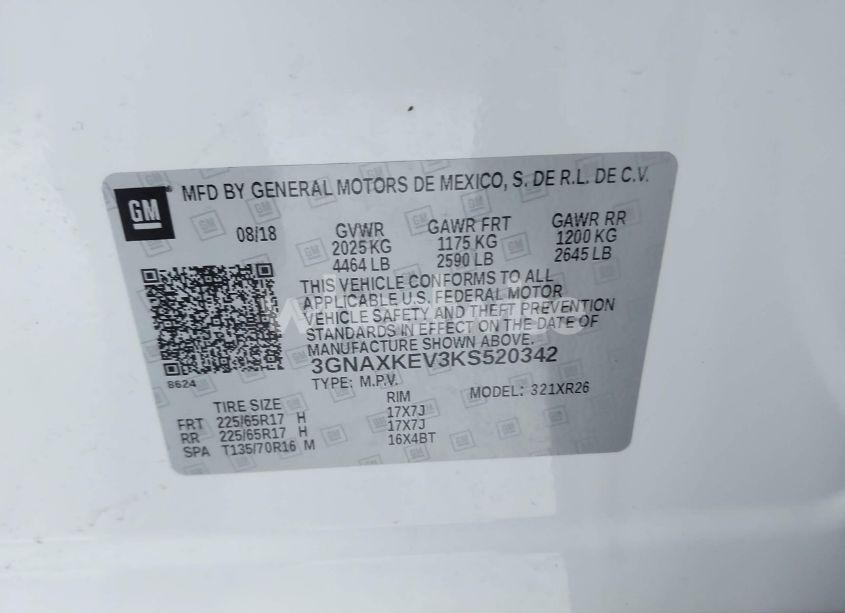 Photo 9 of 2019 Chevrolet Equinox LT (VIN 3GNAXKEV3KS520342)