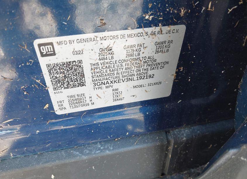 Photo 9 of 2022 Chevrolet Equinox FWD LT (VIN 3GNAXKEV3NL192192)