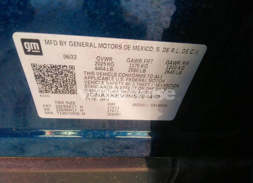 Photo 9 of 2022 Chevrolet Equinox FWD LT (VIN 3GNAXKEV3NS204458)