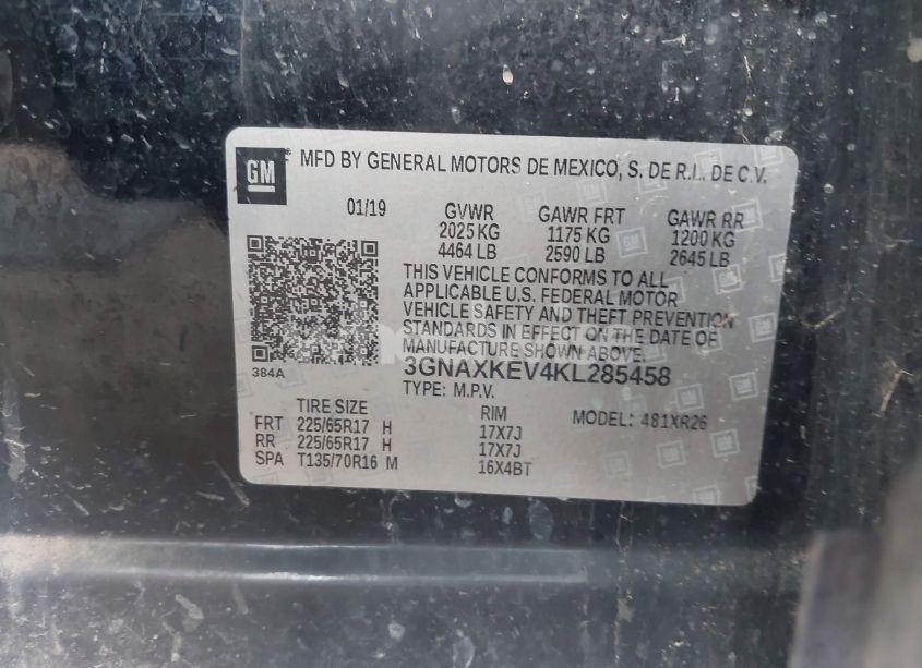 Photo 9 of 2019 Chevrolet Equinox LT (VIN 3GNAXKEV4KL285458)