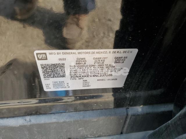 Photo 11 of 2022 CHEVROLET EQUINOX LT (VIN 3GNAXKEV4NL237205)