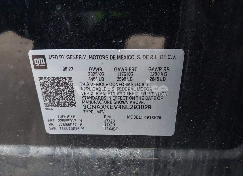 Photo 9 of 2022 Chevrolet Equinox FWD LT (VIN 3GNAXKEV4NL293029)