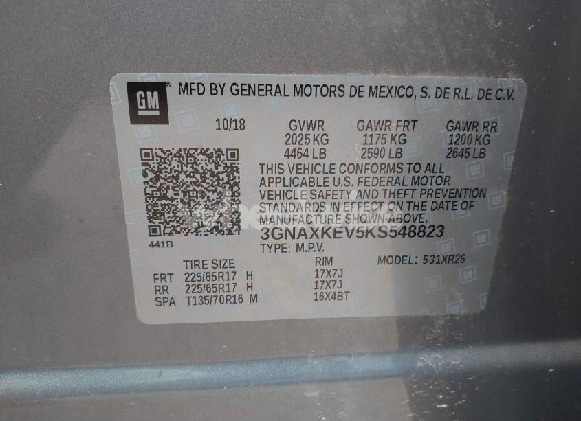 Photo 9 of 2019 Chevrolet Equinox LT (VIN 3GNAXKEV5KS548823)