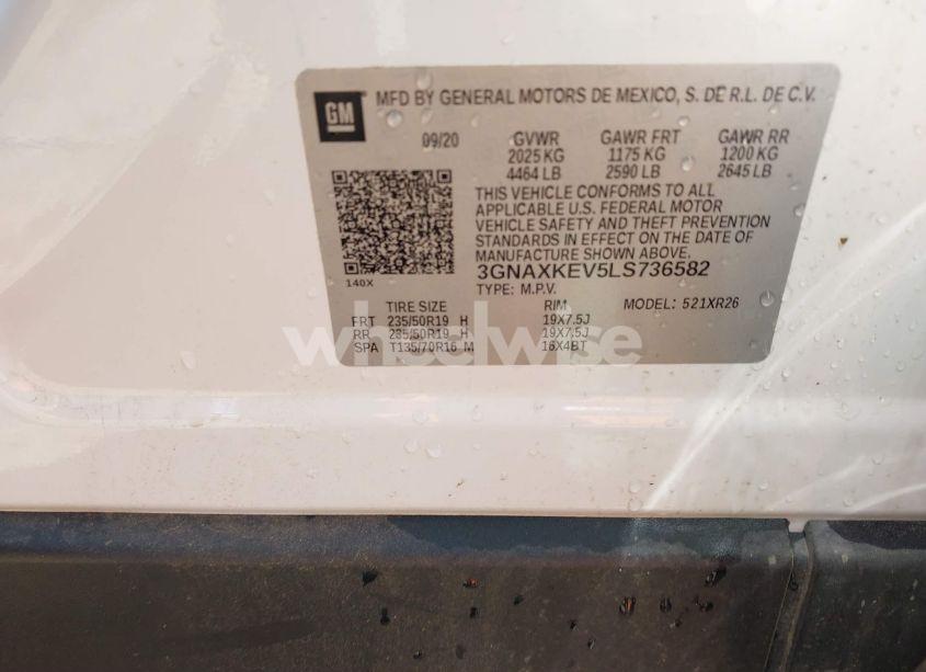 Photo 9 of 2020 Chevrolet Equinox FWD LT 1.5L TURBO (VIN 3GNAXKEV5LS736582)