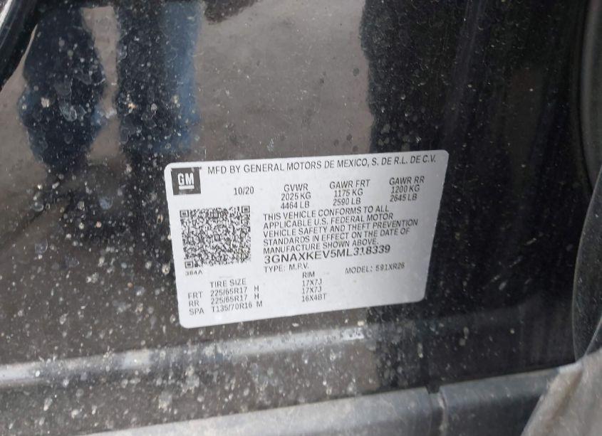 Photo 9 of 2021 Chevrolet Equinox FWD LT (VIN 3GNAXKEV5ML318339)