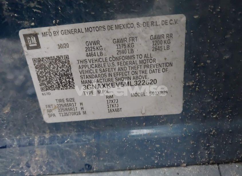 Photo 9 of 2021 Chevrolet Equinox FWD LT (VIN 3GNAXKEV5ML322620)