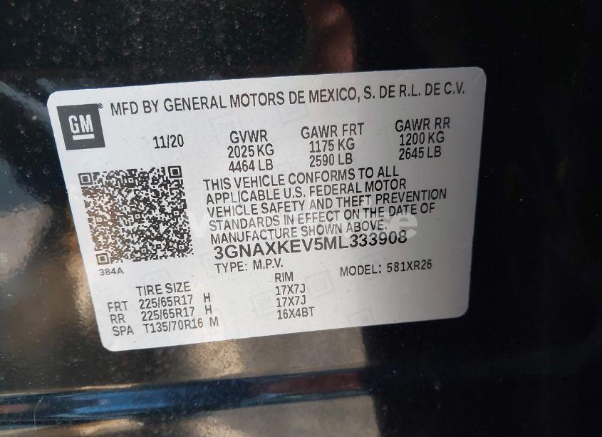 Photo 9 of 2021 Chevrolet Equinox FWD LT (VIN 3GNAXKEV5ML333908)