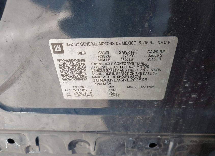 Photo 9 of 2019 Chevrolet Equinox LT (VIN 3GNAXKEV6KL203505)