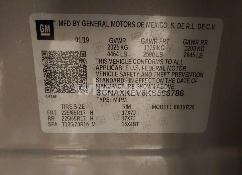 Photo 9 of 2019 Chevrolet Equinox LT (VIN 3GNAXKEV6KS586786)