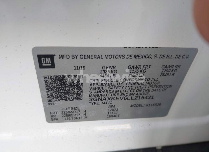 Photo 9 of 2020 Chevrolet Equinox FWD LT 1.5L TURBO (VIN 3GNAXKEV6LL215431)