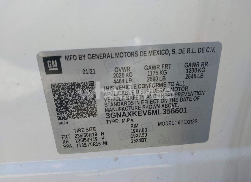 Photo 9 of 2021 Chevrolet Equinox FWD LT (VIN 3GNAXKEV6ML356601)