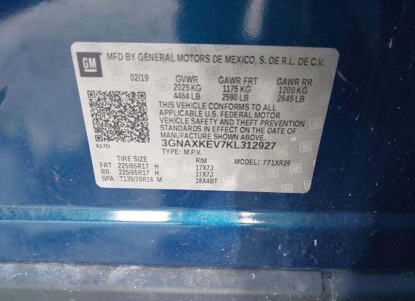 Photo 9 of 2019 Chevrolet Equinox LT (VIN 3GNAXKEV7KL312927)