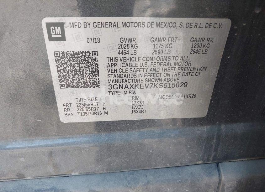 Photo 9 of 2019 Chevrolet Equinox LT (VIN 3GNAXKEV7KS515029)