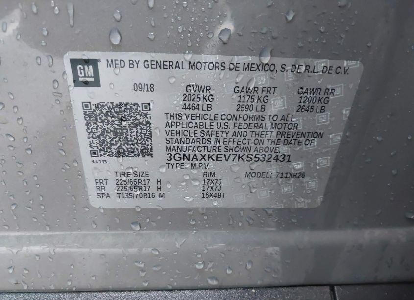 Photo 9 of 2019 Chevrolet Equinox LT (VIN 3GNAXKEV7KS532431)