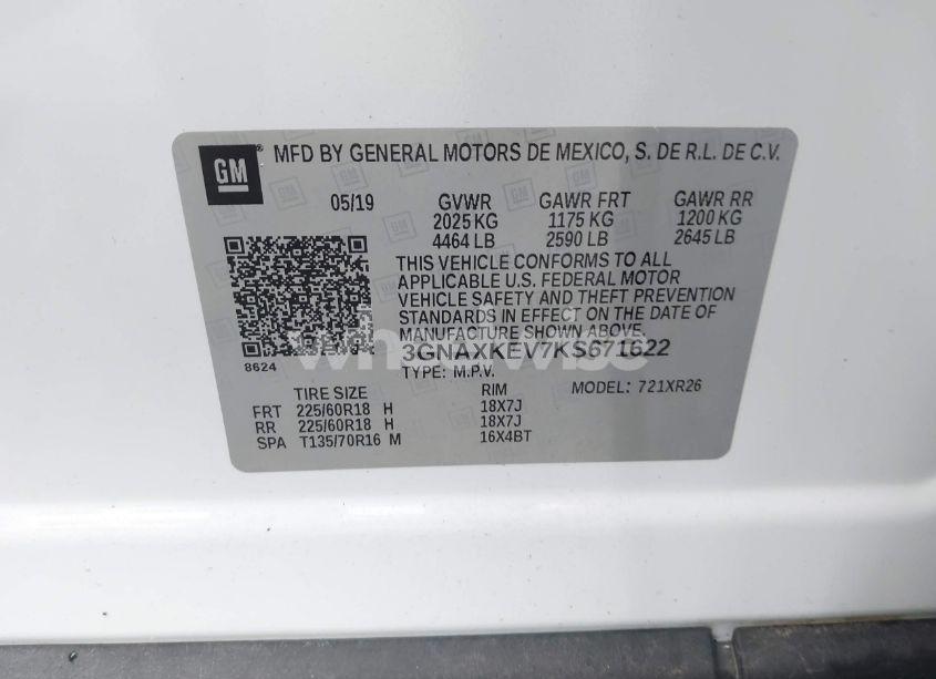 Photo 9 of 2019 Chevrolet Equinox LT (VIN 3GNAXKEV7KS671622)