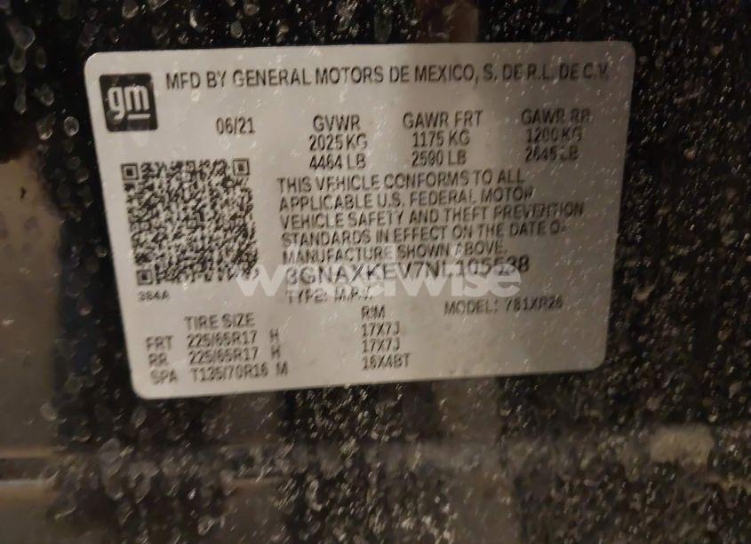 Photo 9 of 2022 Chevrolet Equinox FWD LT (VIN 3GNAXKEV7NL105538)
