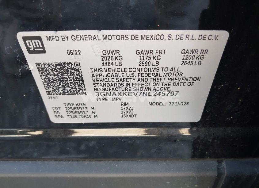 Photo 9 of 2022 Chevrolet Equinox FWD LT (VIN 3GNAXKEV7NL245797)