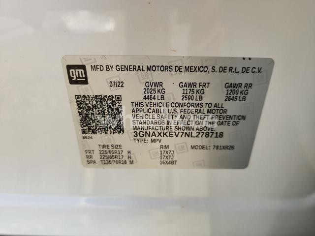 Photo 13 of 2022 CHEVROLET EQUINOX LT (VIN 3GNAXKEV7NL278718)