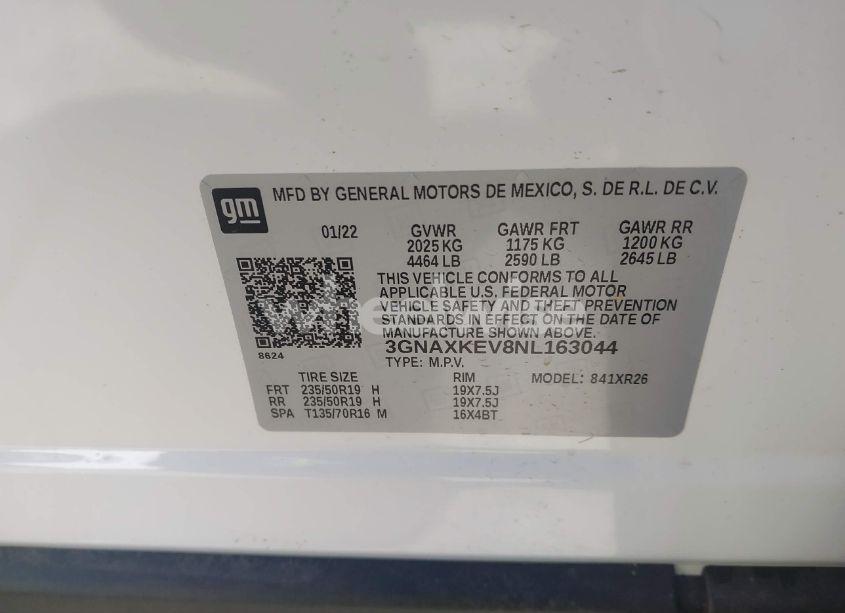 Photo 9 of 2022 Chevrolet Equinox FWD LT (VIN 3GNAXKEV8NL163044)