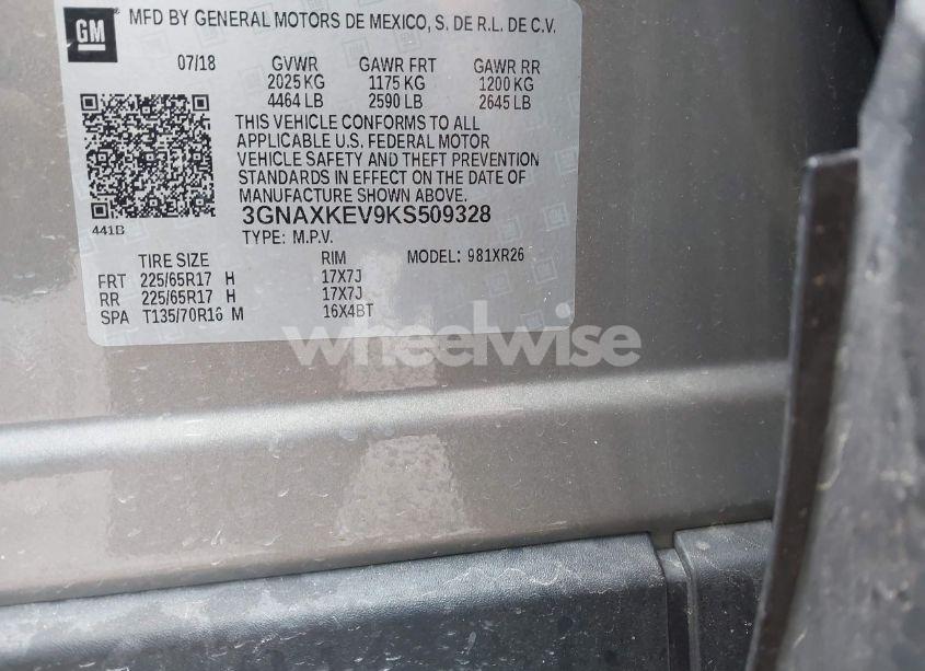 Photo 9 of 2019 Chevrolet Equinox LT (VIN 3GNAXKEV9KS509328)