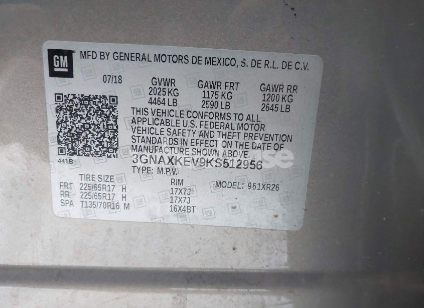 Photo 9 of 2019 Chevrolet Equinox LT (VIN 3GNAXKEV9KS512956)