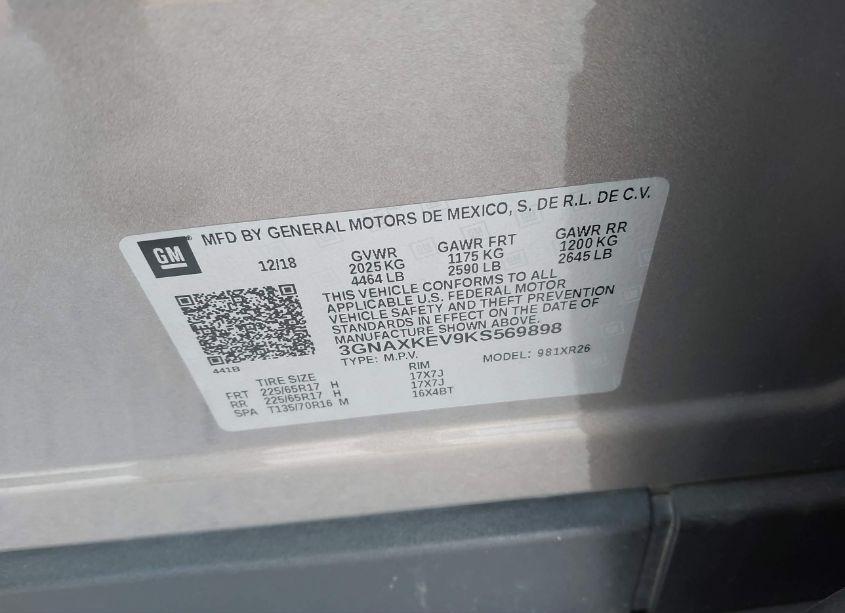 Photo 9 of 2019 Chevrolet Equinox LT (VIN 3GNAXKEV9KS569898)