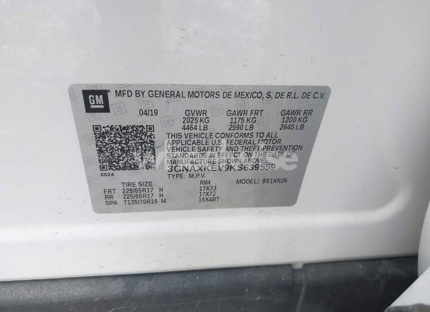 Photo 9 of 2019 Chevrolet Equinox LT (VIN 3GNAXKEV9KS639559)