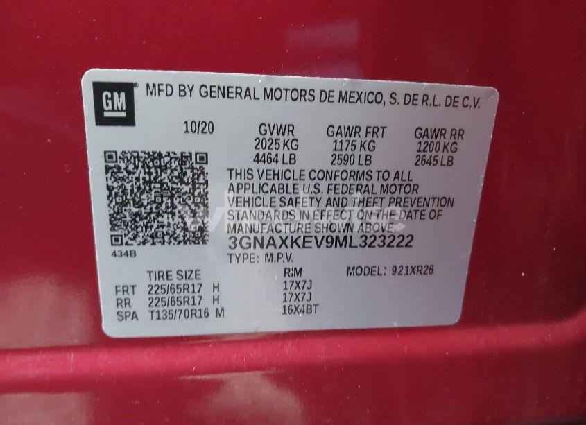 Photo 9 of 2021 Chevrolet Equinox FWD LT (VIN 3GNAXKEV9ML323222)