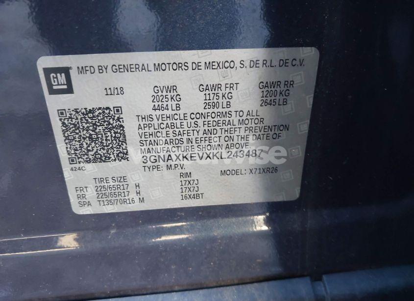 Photo 9 of 2019 Chevrolet Equinox LT (VIN 3GNAXKEVXKL243487)