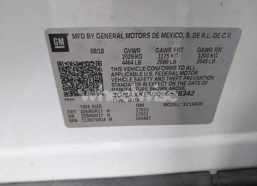 Photo 9 of 2019 Chevrolet Equinox LT (VIN 3GNAXKEVXKS528342)