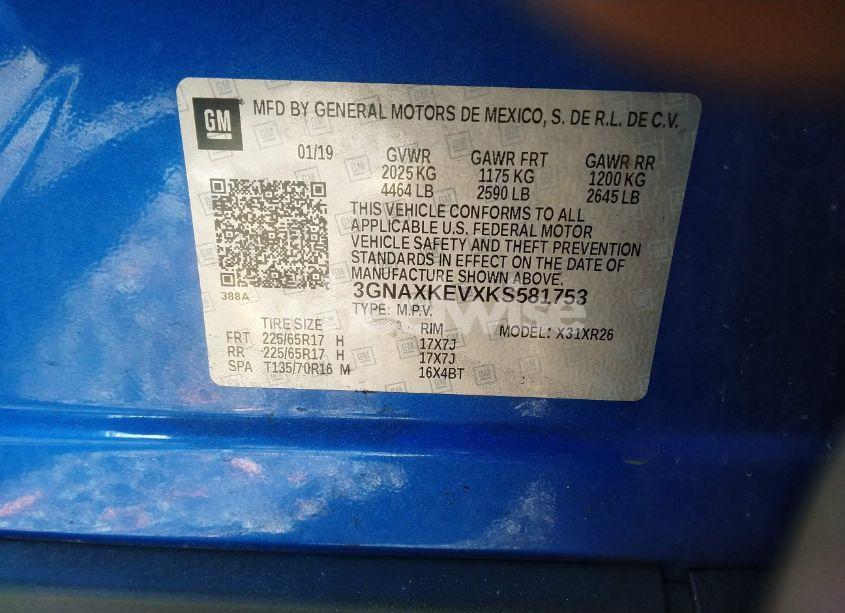 Photo 9 of 2019 Chevrolet Equinox LT (VIN 3GNAXKEVXKS581753)