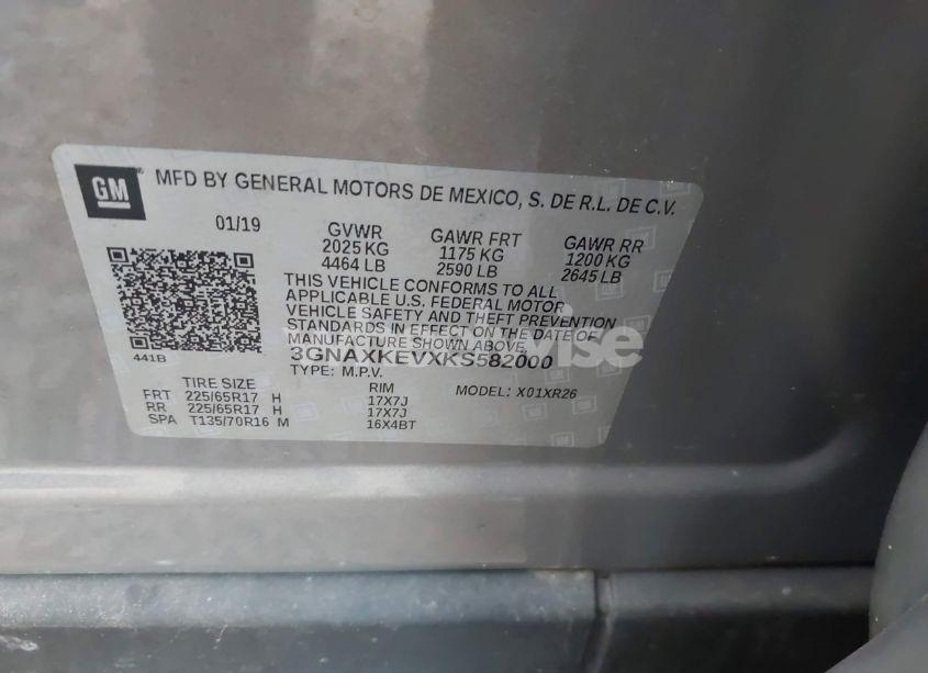 Photo 9 of 2019 Chevrolet Equinox LT (VIN 3GNAXKEVXKS582000)