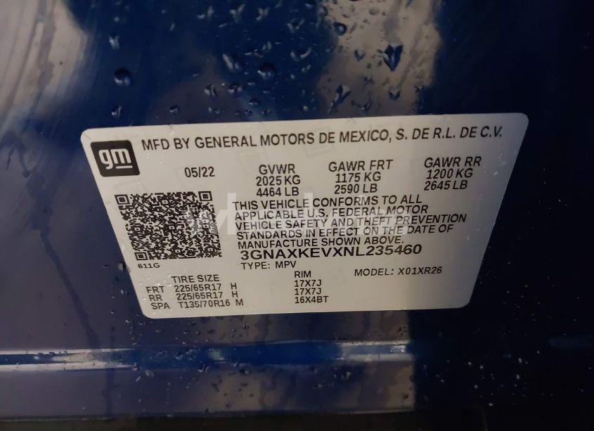 Photo 9 of 2022 Chevrolet Equinox FWD LT (VIN 3GNAXKEVXNL235460)