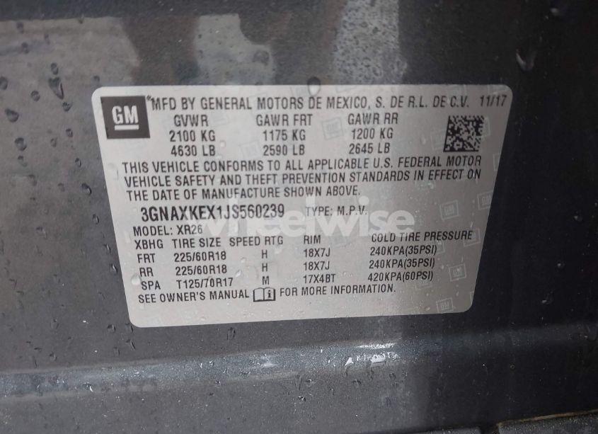 Photo 9 of 2018 Chevrolet Equinox LT (VIN 3GNAXKEX1JS560239)