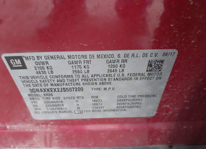 Photo 9 of 2018 Chevrolet Equinox LT (VIN 3GNAXKEX2JS507209)