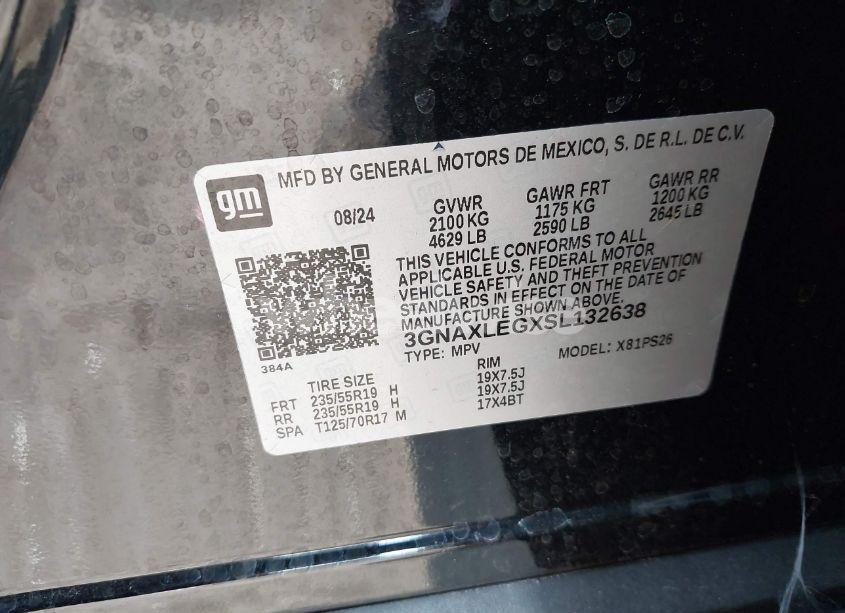 Photo 9 of 2025 Chevrolet Equinox FWD RS (VIN 3GNAXLEGXSL132638)