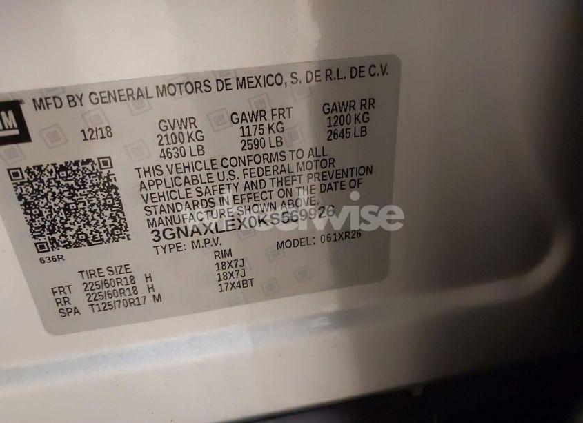 Photo 9 of 2019 Chevrolet Equinox LT (VIN 3GNAXLEX0KS569926)