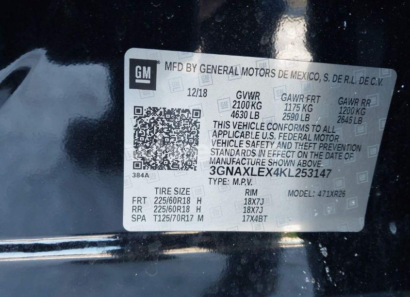 Photo 9 of 2019 Chevrolet Equinox LT (VIN 3GNAXLEX4KL253147)