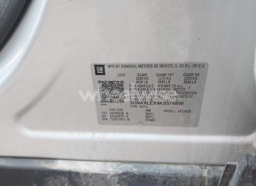 Photo 9 of 2019 Chevrolet Equinox LT (VIN 3GNAXLEX4KS574899)