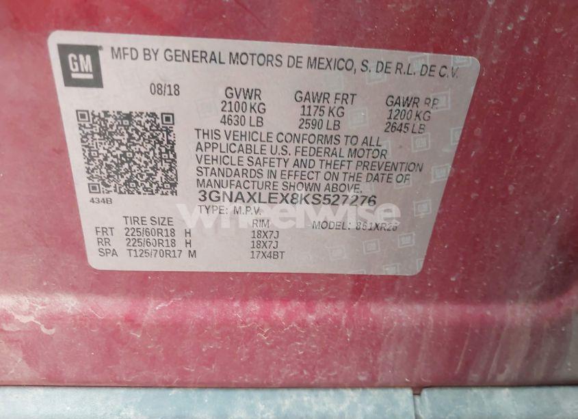 Photo 9 of 2019 Chevrolet Equinox LT (VIN 3GNAXLEX8KS527276)