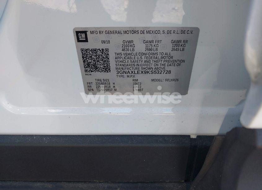 Photo 9 of 2019 Chevrolet Equinox LT (VIN 3GNAXLEX9KS532728)