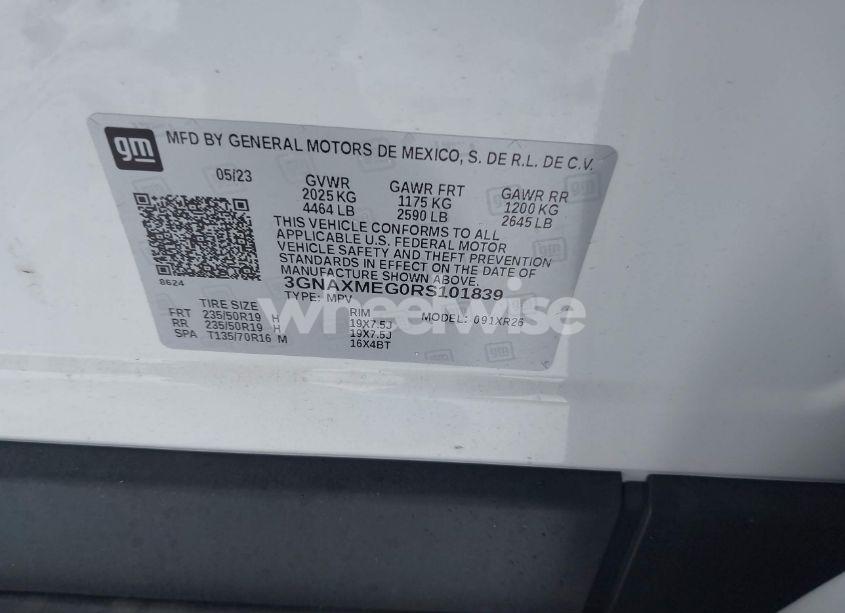 Photo 9 of 2024 Chevrolet Equinox FWD RS (VIN 3GNAXMEG0RS101839)