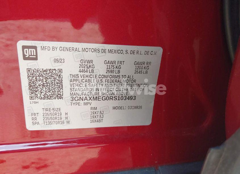 Photo 9 of 2024 Chevrolet Equinox FWD RS (VIN 3GNAXMEG0RS103493)