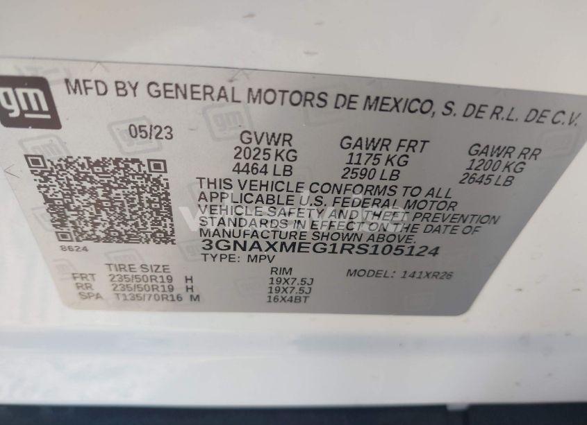 Photo 9 of 2024 Chevrolet Equinox FWD RS (VIN 3GNAXMEG1RS105124)