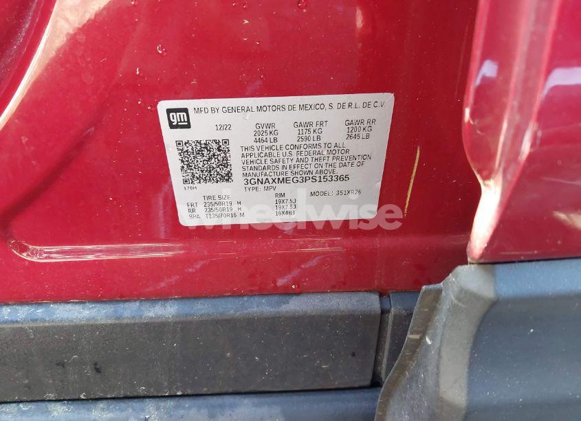 Photo 9 of 2023 Chevrolet Equinox FWD RS (VIN 3GNAXMEG3PS153365)