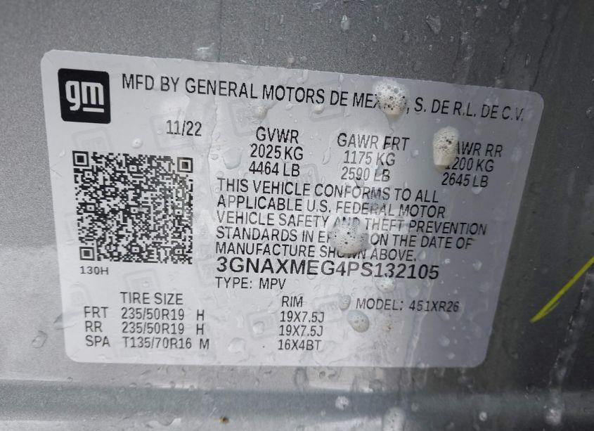 Photo 9 of 2023 Chevrolet Equinox FWD RS (VIN 3GNAXMEG4PS132105)