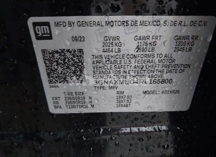 Photo 9 of 2024 Chevrolet Equinox FWD RS (VIN 3GNAXMEG4RL165800)