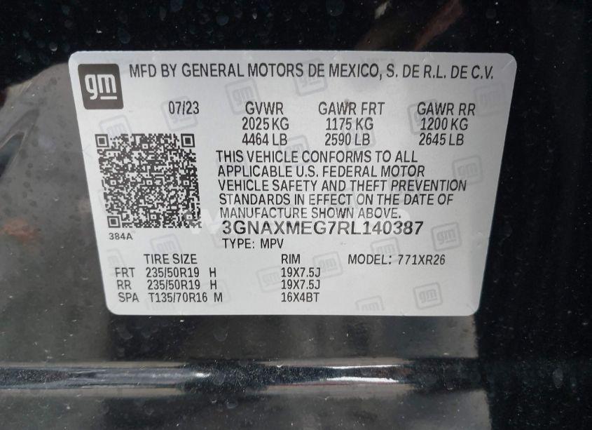 Photo 9 of 2024 Chevrolet Equinox FWD RS (VIN 3GNAXMEG7RL140387)