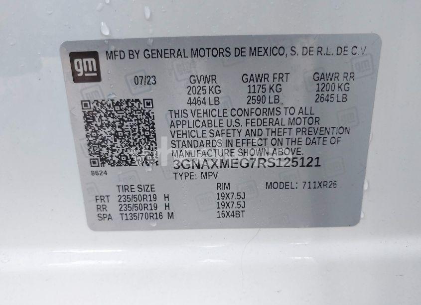 Photo 9 of 2024 Chevrolet Equinox FWD RS (VIN 3GNAXMEG7RS125121)