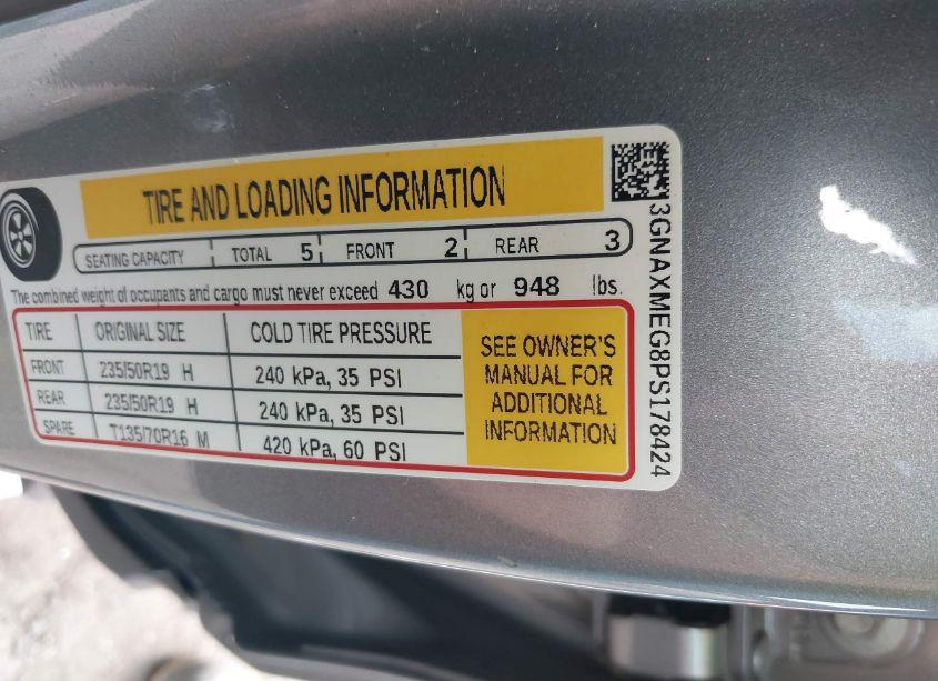 Photo 9 of 2023 Chevrolet Equinox FWD RS (VIN 3GNAXMEG8PS178424)